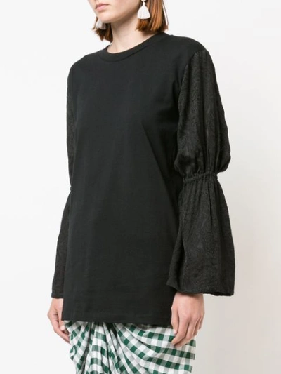 Shop Mother Of Pearl Flared Sleeve Blouse In Black