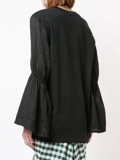 Shop Mother Of Pearl Flared Sleeve Blouse In Black
