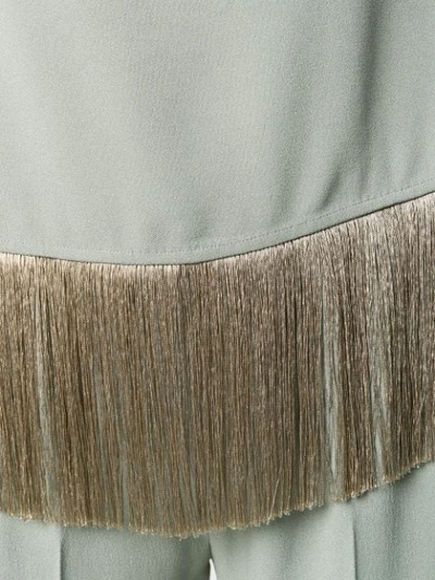 ANTONELLI FRINGED HEM T-SHIRT - 绿色