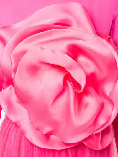 COSTARELLOS 花卉镶嵌超长连衣裙 - 粉色