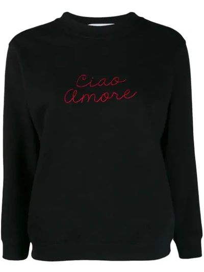 Shop Giada Benincasa Ciao Amore Sweatshirt In Black