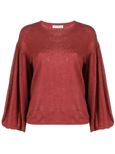 Shop Ulla Johnson Bell Sleeves Blouse In Currant