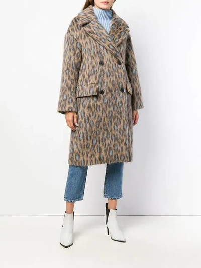 Shop Kenzo Leopard-print Double-breasted Coat In 08