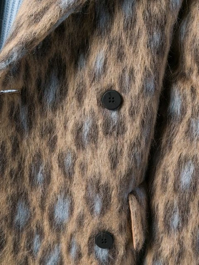 Shop Kenzo Leopard-print Double-breasted Coat In 08