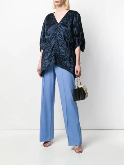 SIES MARJAN MAY SATIN CRINKLED BLOUSE - 蓝色