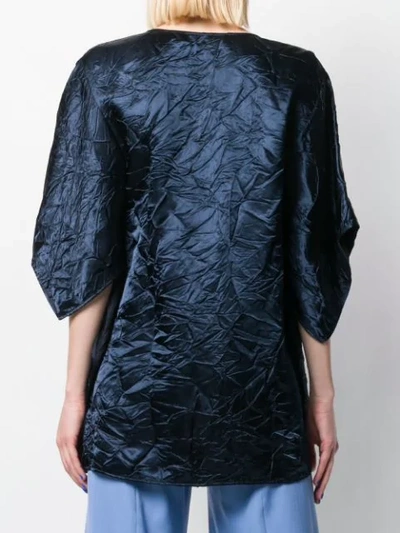 Shop Sies Marjan May Satin Crinkled Blouse In Blue