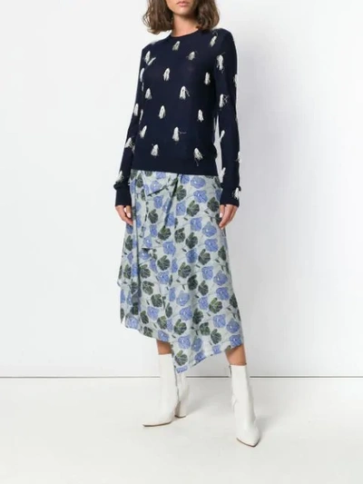 Shop Christian Wijnants Textured Polka Dot Sweater - Blue