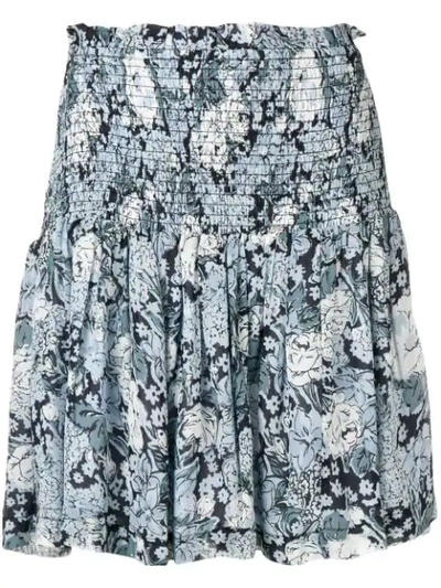 Shop Ganni Elasticated Waist Skirt In Blue