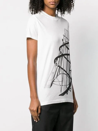 Shop Rick Owens Drkshdw Cage Print T In White