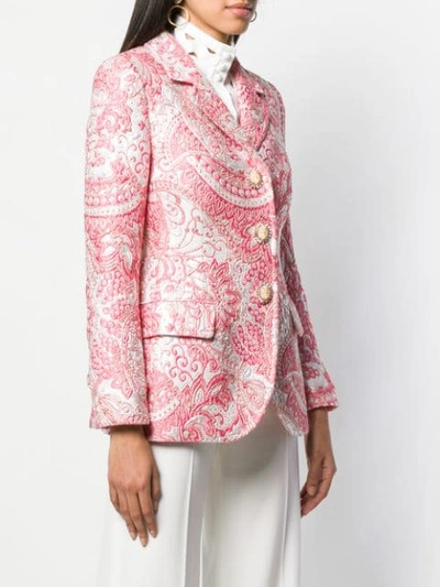 Shop Dolce & Gabbana Jacquard Blazer In Pink