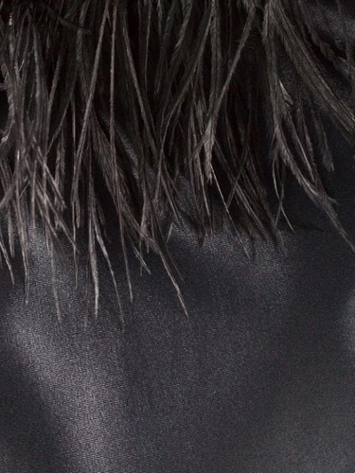 Shop Oseree Plumage Feather-trimmed Bikini In Black