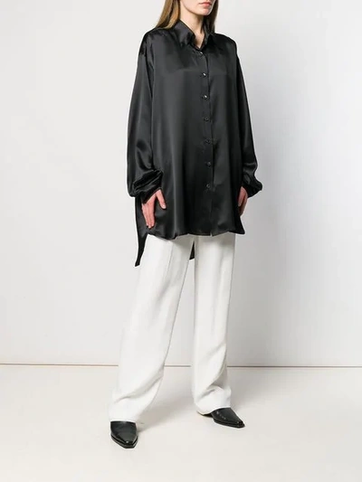 Shop Ann Demeulemeester Oversized Shirt - Black