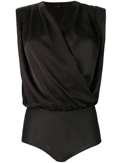Shop Pinko Wrap Style Bodysuit In Black