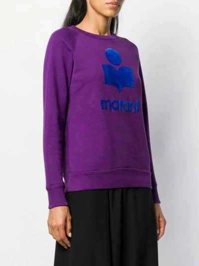 Shop Isabel Marant Étoile Logo Print Sweater In Purple