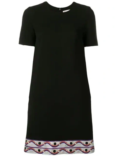 Shop Emilio Pucci Contrast Hem Mini Dress In Black