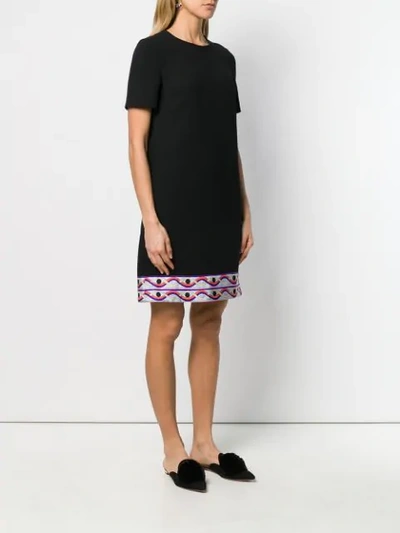 Shop Emilio Pucci Contrast Hem Mini Dress In Black