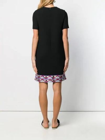 Shop Emilio Pucci Contrast Hem Mini Dress In Black