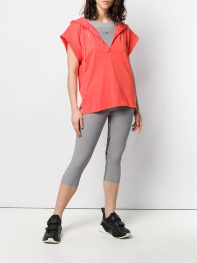 Shop Adidas By Stella Mccartney Hooded Tee Top In Orange