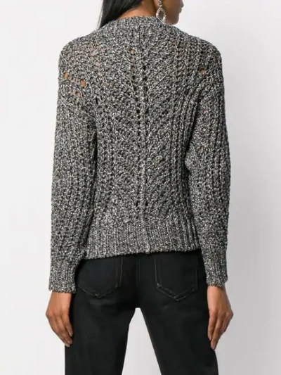 Shop Isabel Marant Metallic Detail Sweater In Silver
