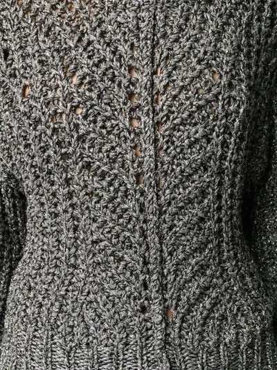 Shop Isabel Marant Metallic Detail Sweater In Silver