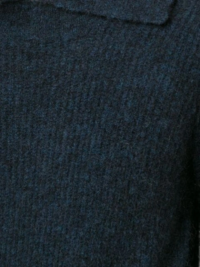 Shop Ganni Collared Sweater In Black
