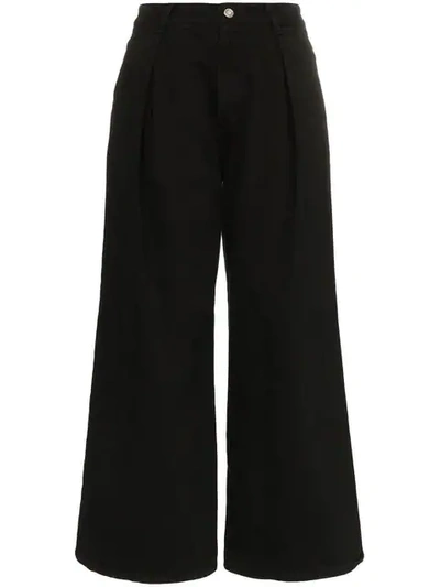 Shop Sjyp High Waisted Wide Leg Jeans In Black