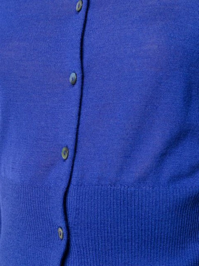 Shop N•peal Superfine Cropped Cardigan In Blue