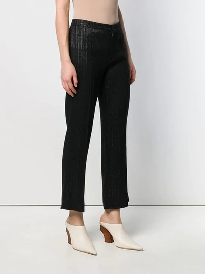 Shop Isabel Marant Lurex Striped Trousers In Black