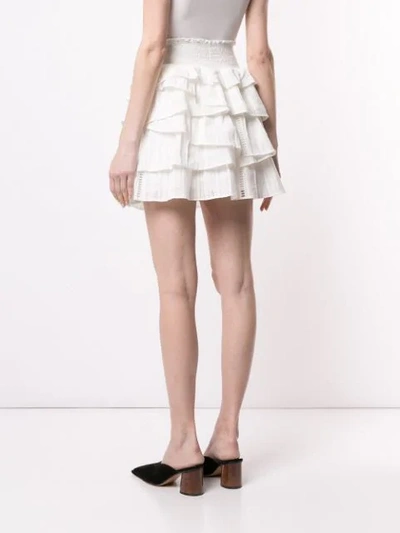 Shop Aje Evans Ruffle Skirt In White