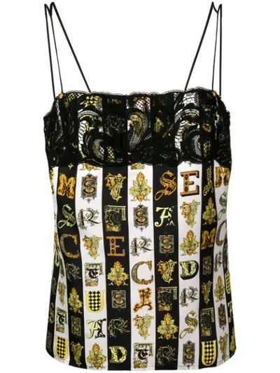 Shop Versace Alphabet Print Top In White