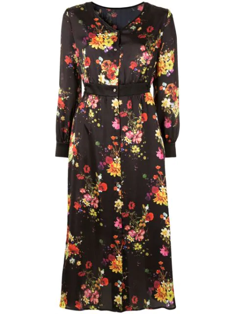 Loveless Kleid Mit Blumenmuster In Black | ModeSens