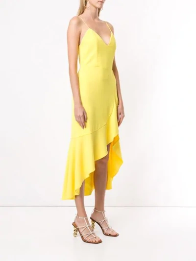 Shop Alice And Olivia Cobi Ruffle Midi Dress In Yellow