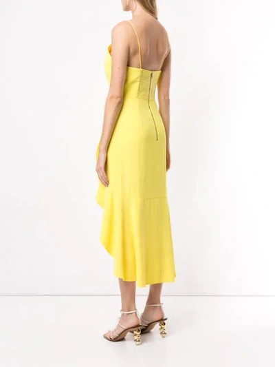 Shop Alice And Olivia Cobi Ruffle Midi Dress In Yellow