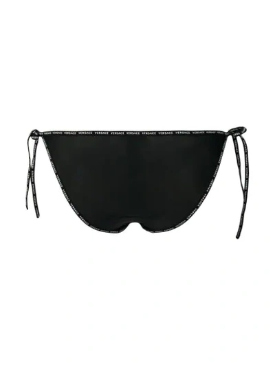 Shop Versace Logo Bikini Bottoms In Black