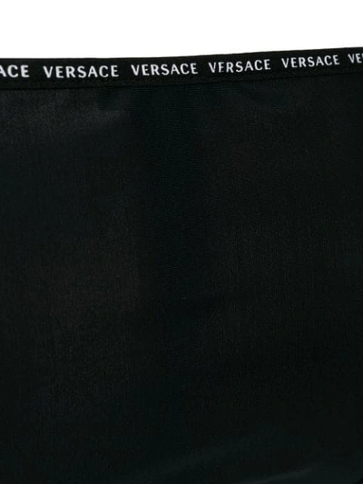 Shop Versace Logo Bikini Bottoms In Black