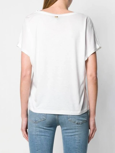 Shop Cavalli Class Printed V-neck T-shirt In White