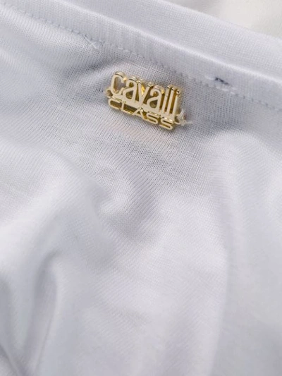 Shop Cavalli Class Printed V-neck T-shirt In White