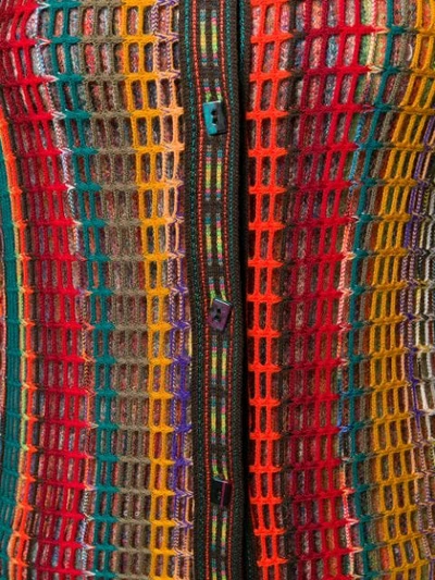 Shop Missoni Striped Crochet Knit Shirt - Brown