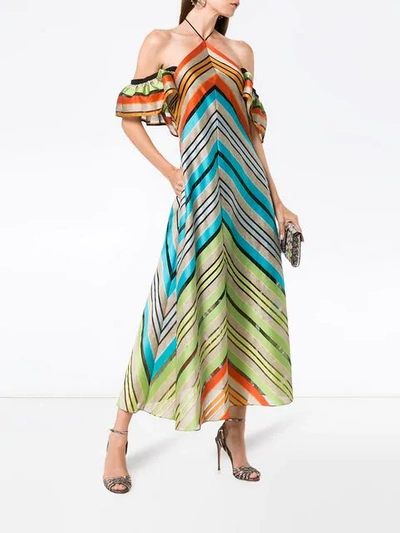 Shop Mary Katrantzou Kahlo Silk Halterneck Dress - Multicolour