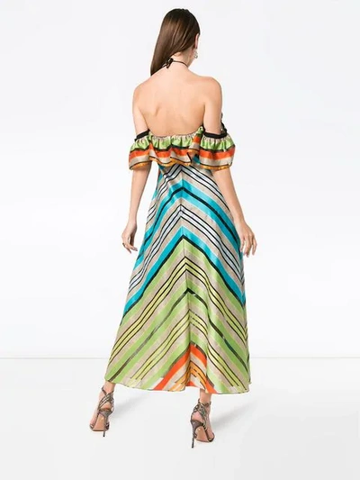Shop Mary Katrantzou Kahlo Silk Halterneck Dress - Multicolour