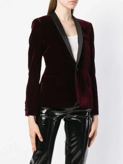 Shop Saint Laurent Tuxedo Blazer In Red