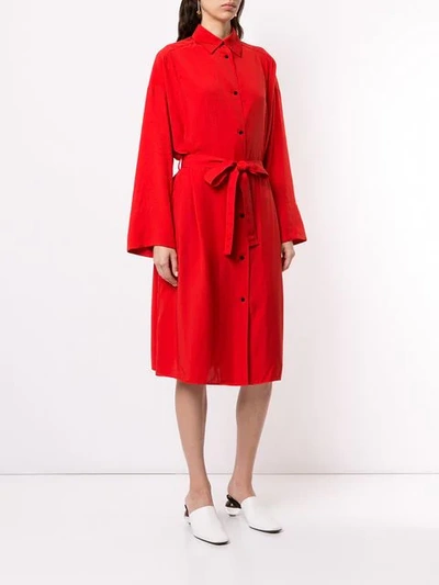 Shop Nehera Belted Shirt Dress In Red