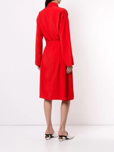 Shop Nehera Belted Shirt Dress In Red