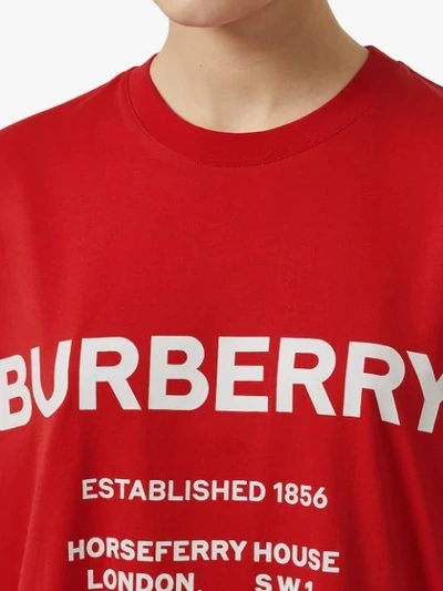 Shop Burberry Horseferry Print Cotton T-shirt In Red