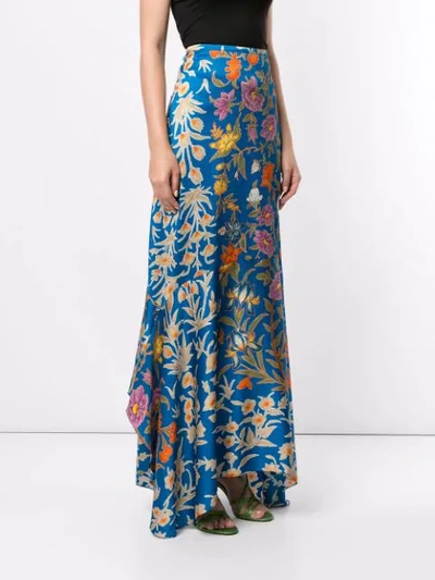 PETER PILOTTO FLORAL PRINT MAXI SKIRT - 蓝色