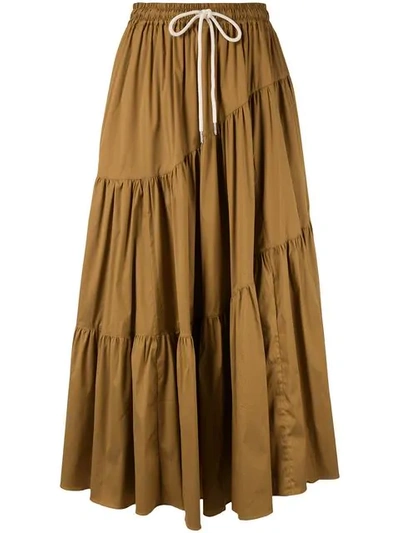 Shop Lee Mathews Elsie Wave Skirt - Brown