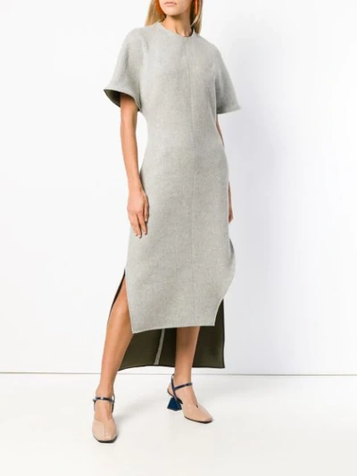 Shop Esteban Cortazar Kimono High Low Dress In Grey