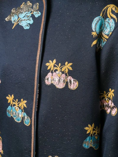 Shop Peter Pilotto Floral Embroidered Coat In Blue