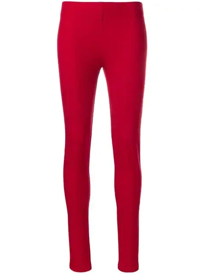 Shop Joseph Gabardine Leggings In Red