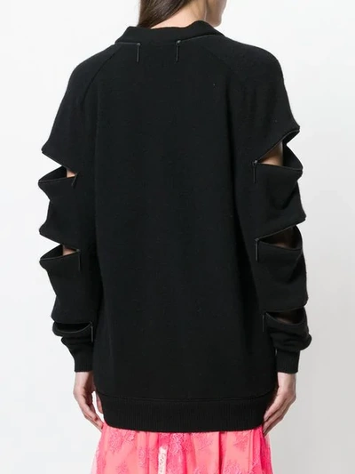 Shop Christopher Kane Cardigan Mit Reissverschluss In Black